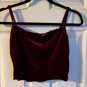 Elegant Burgundy Velvet Camisole Top